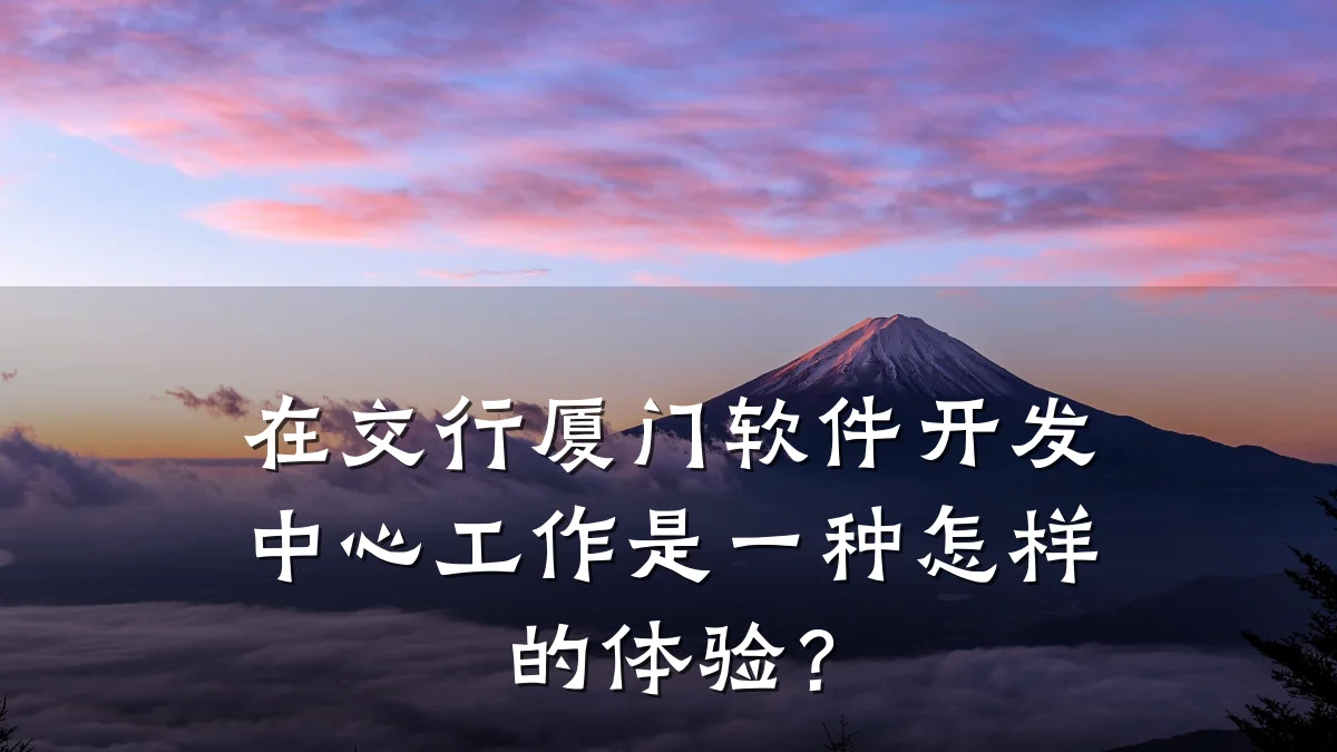 在交行厦门软件开发中心工作是一种怎样的体验?