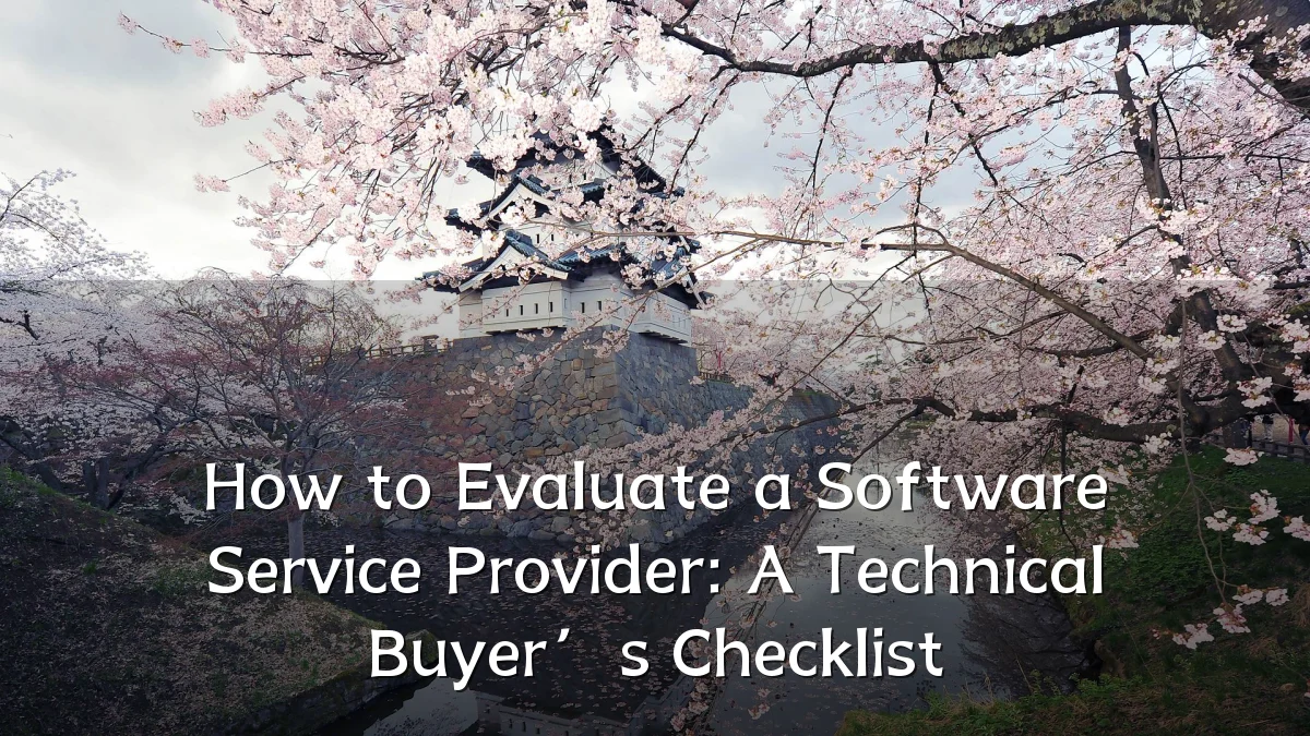 How to Evaluate a Software Service Provider: A Technical Buyer’s Checklist