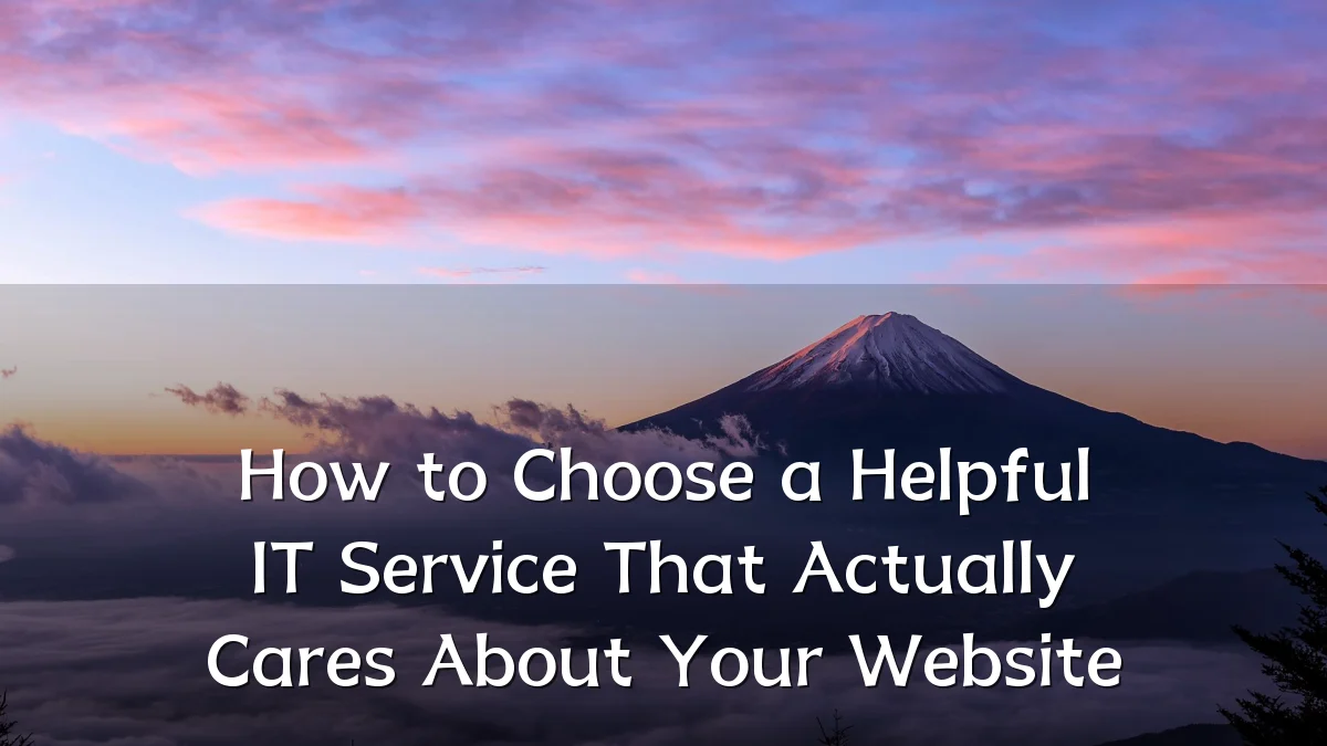 How to Choose a Helpful IT Service That Actually Cares About Your Website