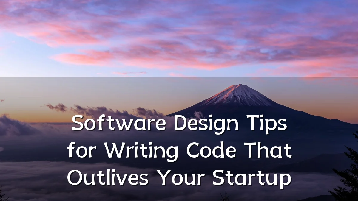 Software Design Tips for Writing Code That Outlives Your Startup